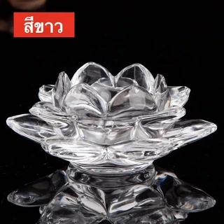 เชิงเทียน​ดอกบัว คริสตัลเทียม เชิงเทียน ตะเกียงพระ มีลายขนาด ตกแต่งห้องพระ สร้างบรรยากาศ