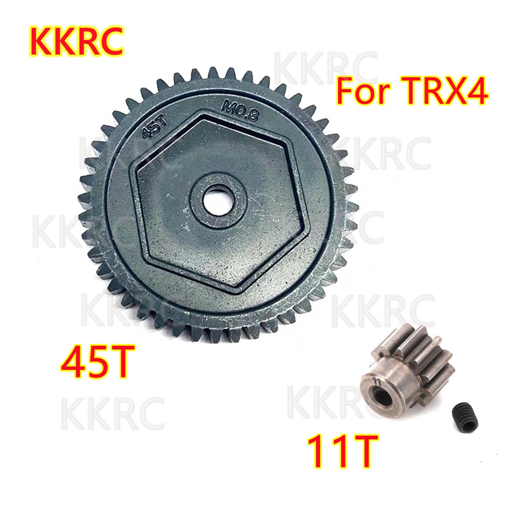 เกียร์เหล็กแข็ง TRX4 11T 45T 0.8M 32P #6747 #8053 อุปกรณ์เสริม สําหรับรถไต่หินบังคับ 1/10 Traxxas TR