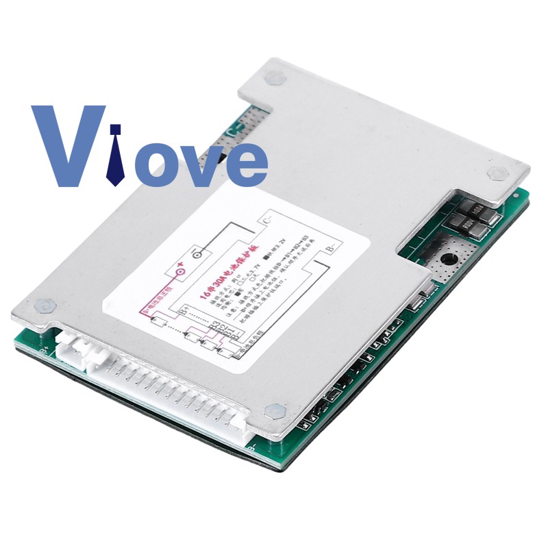 16S 48V 30A LiFePo4 บอร์ดป้องกันแบตเตอรี่ BMS PCB พร้อมสมดุล