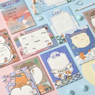 Cartoon cute memo pad (tearable)  message memo (no glue) 50 sheets/book