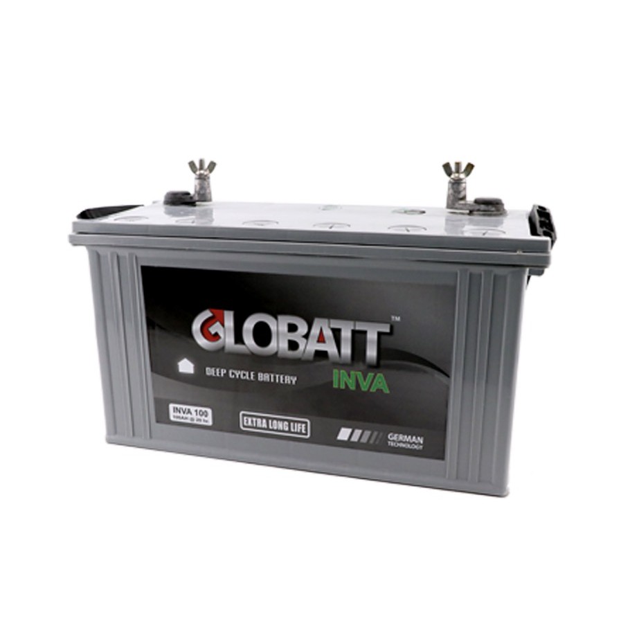 แบตเตอรี่ Globatt Inva 100Ah 12V Deep Cycle (ประกัน 1 ปี)  ***รบกวนสั่ง คำสั่งซื้อละ 1 ลูก ขอบคุณค่ะ