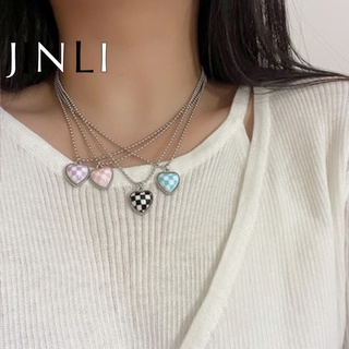 Jinli เครื่องประดับแฟชั่นผู้หญิงสร้อยคอจี้หมากรุกหัวใจ