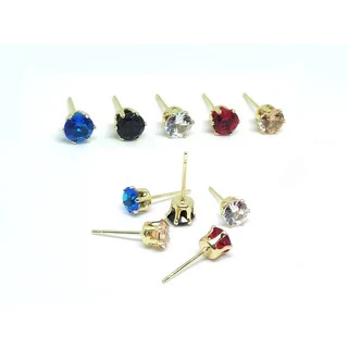 จิวสแตนเลส สำหรับเจาะตรงบริเวณกระดูกอ่อนของหู - 1 ข้าง | CZ.CLB | CZ Stud 5 Colours(Clear Back) Stainless Steel Earring