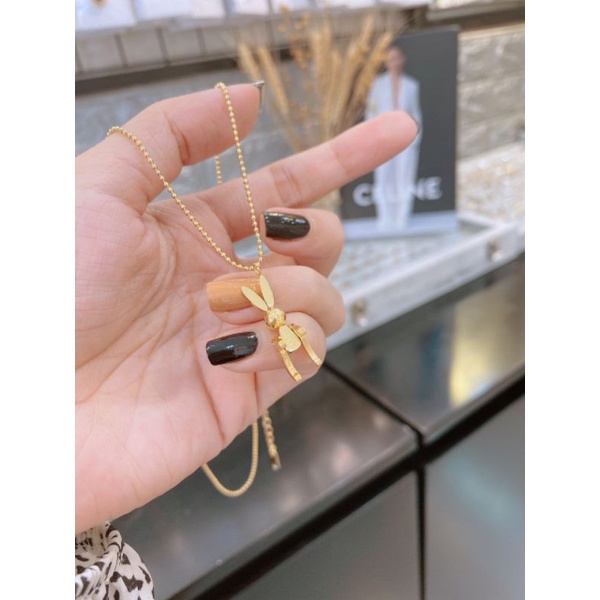 TTN7170 - สร้อยคอไทเทเนียมลูกกระต่าย LUCK (สีเหลือง)