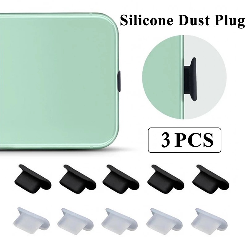 3 ชิ้น ซิลิโคน โทรศัพท์ กันฝุ่น ปลั๊ก Type-C ไมโคร USB พอร์ตชาร์จ ยาง กันฝุ่น ฝาครอบ สําหรับสมาร์ทโฟน Accesorios