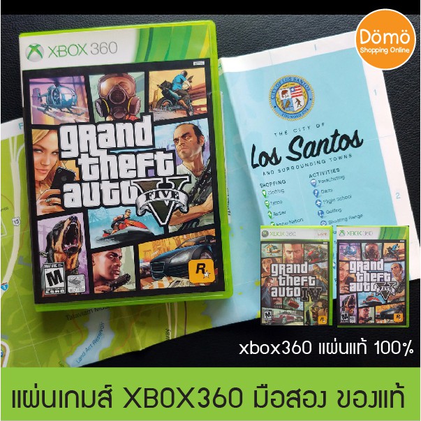แผ่นเกมส์ xbox360 GTA Grand Theft Auto IV, V  ของแท้ จากอเมริกา สินค้ามือสอง แผ่นแท้100% Original พร้อมกล่อง Map Booklet