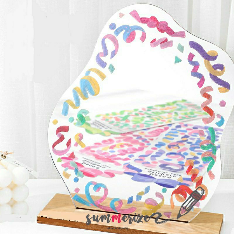 พร้อมส่ง สติ๊กเกอร์ ตกแต่ง กลิตเตอร์ เรนโบว์ สายรุ้ง photoframe ตกแต่งกรอบรูป ตกแต่งการ์ด sticker diy decosticker