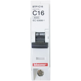 เบรกเกอร์ เบรกเกอร์ B-TICINO BTP1C16 16A เบรกเกอร์และตู้ไฟ งานระบบไฟฟ้า CIRCUIT BREAKER B-TICINO BTP1C16 16A