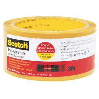 #3609 เทปปิดกล่อง OPP อย่างดี 3M Scotch 2นิ้ว.x40ม. ใส/ชา OPP Packaging Tape