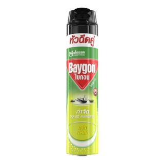 Baygon ไบกอนเขียวสเปรย์ กลิ่นกรีนที 600 มล. Baygon MIK Green Tea 600ML