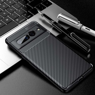 เคส TPU นิ่ม คาร์บอนไฟเบอร์ สําหรับ Google Pixel 7 6 6a Pro เคสป้องกันกล้อง กระจายความร้อน แบบเต็มรูปแบบ