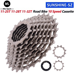 ✨Cod พร้อมส่ง✨ Sunshine เฟืองล้อจักรยาน 10 ความเร็ว 11-25T 28T 32T 10S สําหรับ Shimano SRAM SUNRAC