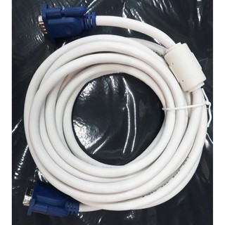 สาย VGA Cable ตัวผู้ /ผู้ 3.เมตร 5.เมตร สายสีขาวเส้นใหญ่ หนา/หัวสีน้ำเงิน