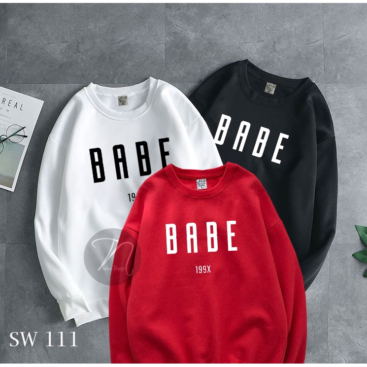 เสื้อสเวตเตอร์แขนยาว SW 111 เสื้อยืดพิมพ์ลาย BABE