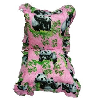 หมอนอิง+เบาะรองนั่งpanda เขียวชมพู  ขนาด 40X40CM
