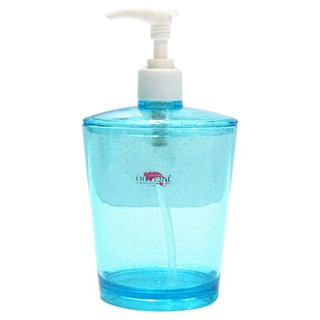 ราคาพิเศษ!! ขวดใส่แชมพู แบบฝาปั๊ม ขวดสีฟ้า ฝาขาว Shampoo Dispenser Blue Color White Lid