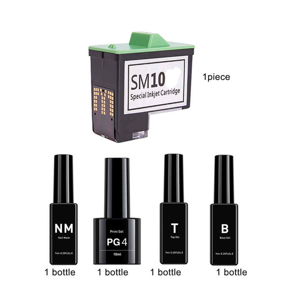 O2Nails PG4 PG0 เครื่องพิมพ์เล็บมือถือพิมพ์เจล SM10 ตลับหมึกอุปกรณ์เสริมที่ต่อเนื่อง