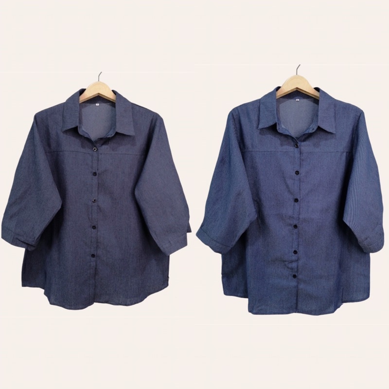 ❗️Sale❗️เสื้อเชิ้ต เเขนสามส่วน ผ่าหน้า เสื้อยีนส์ ใส่สบาย ผ้ายีนส์