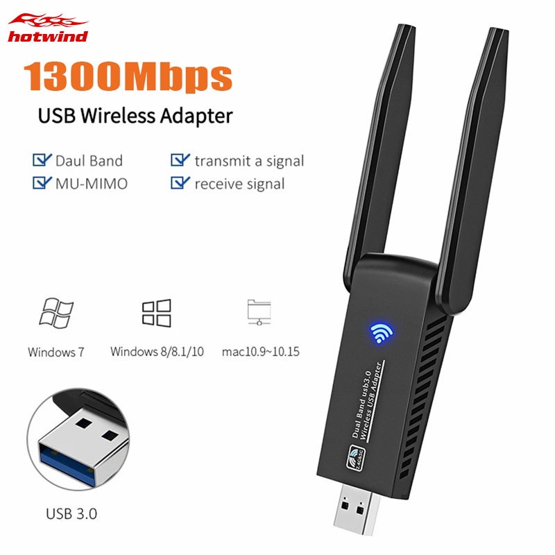 HW 1300Mbps 5GHZ 2.4Ghz Dual Band USB Wireless Wifi Adapter Wifi