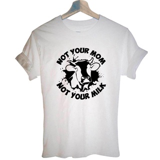 เสื้ เสื้อยืดลําลอง ผ้าฝ้าย แขนสั้น พิมพ์ลายมังสวิรัติ Not Your Mom Not Your Milk Vegan สําหรับสตรีS-5XL