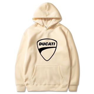 เสื้อกันหนาวเสื้อฮู้ดดี้พิมพ์ลาย Ducati สไตล์ฮิปฮอปสําหรับผู้ชาย