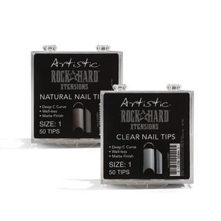 ของแท้! 50 ชิ้น Artistc Rock Hard Nail Xtensions (Clear/ Natural) เล็บทิป สีใส/สีธรรมชาติ (เลือกเบอร์ได้)