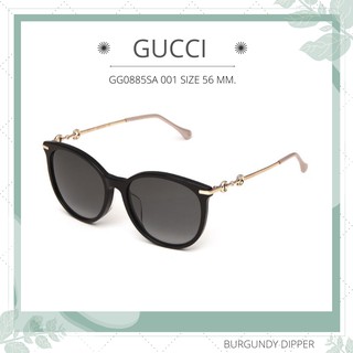 แว่นกันแดด Gucci : GG0885SA 001 SIZE 56 MM. (BLACK-GOLD-GREY)