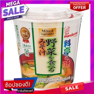 มารุโคะเมะซุปเต้าเจี้ยวกึ่งสำเร็จรูปผสมผัก 25กรัม Marugame instant soy bean soup mixed vegetables 25 grams