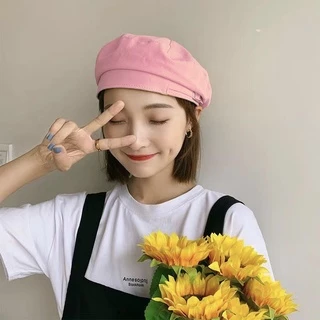 หมวกเบสบอล หมวกบังแดด สีชมพู สไตล์เกาหลี