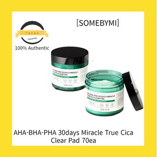 [SOMEBYMI] แผ่นใส AHA-BHA-PHA 30days Miracle True Cica Clear Pad 70ea