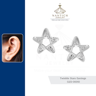 💎👩🏻‍⚕️ [เครื่องประดับ | ปลอดภัย] ต่างหู คนแพ้ง่าย : Twinkle Stars Earrings (LES-0009) Nantich Jewelry