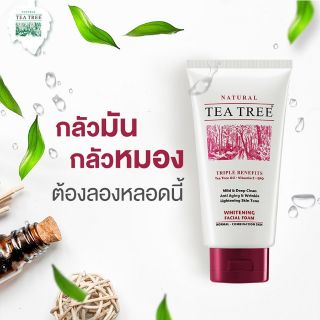 [EXP: ปี​ 2026]​ โฟมล้างหน้า ทีทรี Tea Tree เพื่อผิวกระจ่างใส WHITENING FACIAL FOAM 140g.