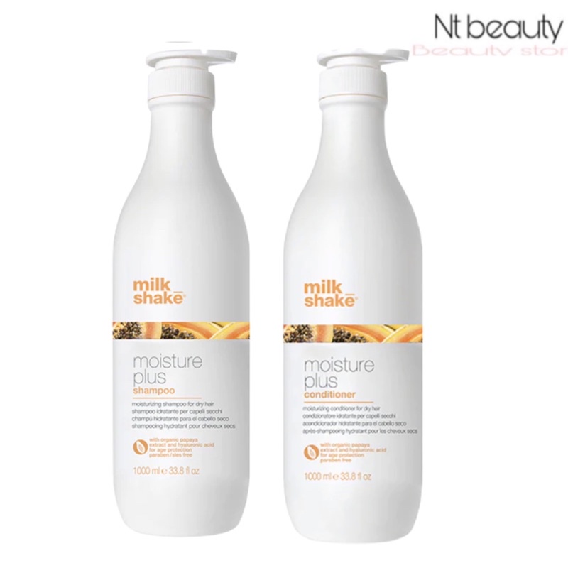 Milk shake moisture plus shampoo 1000 ml milkshake และ conditioner มิลค์เชค มอยซืเจอร์พลัส แชมพู และ ครีมนวด