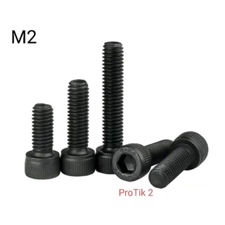 น็อต สกรูหกเหลี่ยมดำ M2 (2mm.) สำหรับ Tamiya Mini 4wd รถก้าง รถกระป๋อง รถ Mini4wd และอิ่นๆ