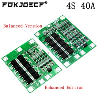 บอร์ดชาร์จแบตเตอรี่ลิเธียม 4S 40A Li-ion 18650 PCB BMS พร้อมสมดุล สําหรับโมดูลเจาะมอเตอร์ 14.8V 16.8V Lipo