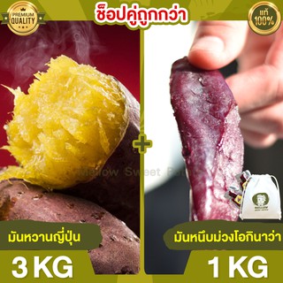 Duo Set ถูกกว่า มันหวานญี่ปุ่น 3kg + มันหนึบม่วง 1kg มันหนึบ โอกินาว่า มันญี่ปุ่น มันหวานญี่ปุ่น มันญี่ปุ่นหวาน