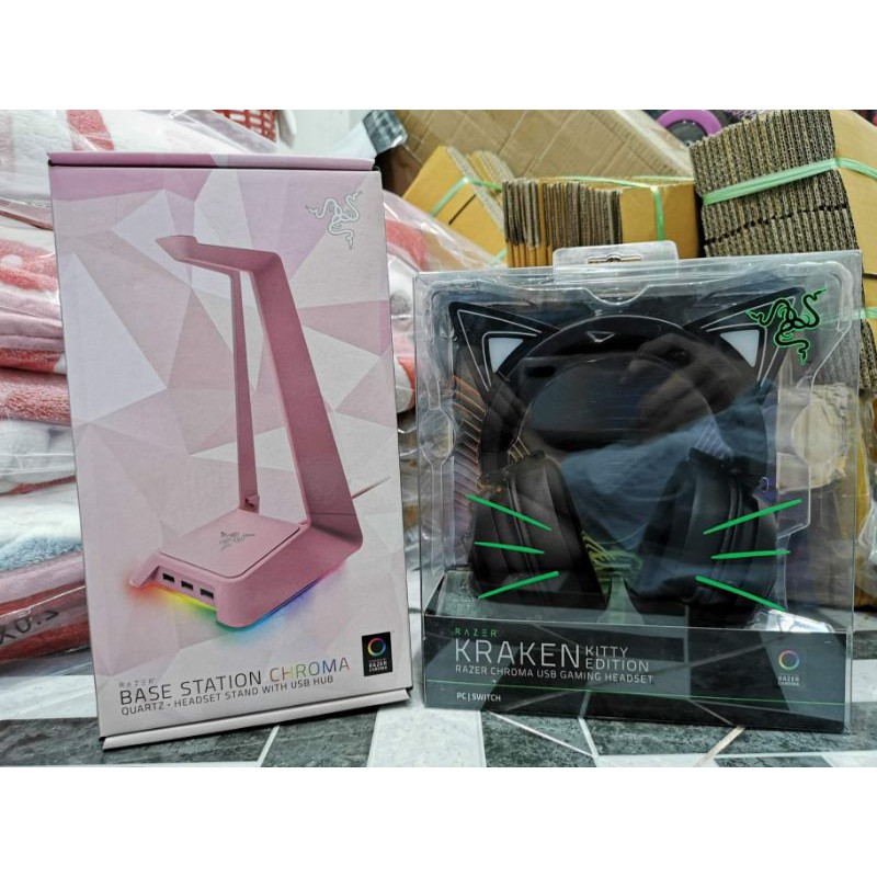 ขาตั่งหูฟัง lazer สีชมพู