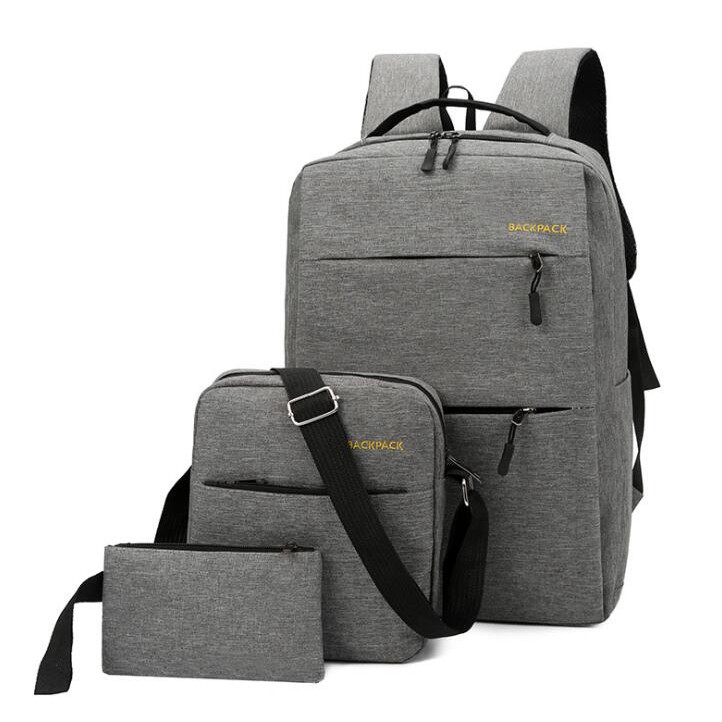 พร้อมส่ง Quilla กระเป๋าเป้เหมาะทั้งผู้หญิงและผู้ชาย Set of 3 Premium Quality Men's Backpack Slingbag(FL0-18)