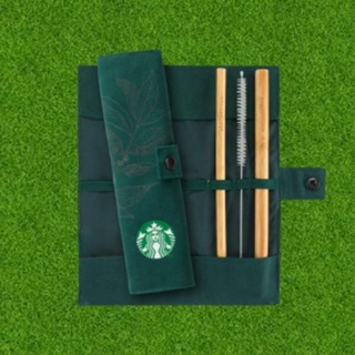 Starbucks Bamboo Straw Set | เซตหลอดรียูสสตาร์บัคส์