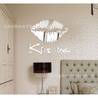 อะคริลิคติดผนัง DIY อะคริลิครูปปาก Wall Acrylic 3D (Kiss me)