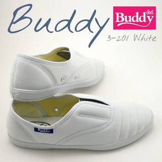 รองเท้าสลิป-ออน BUDDY แบบผ้าเสริมนวม ยางยืดด้านหน้า สวมง่าย พื้นนุ่ม