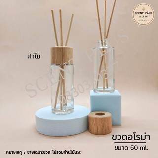 ขวดอโรม่ากลม ฝาไม้ ขนาด 50 มิล. ขวดน้ำหอม ขวดใส่น้ำหอม