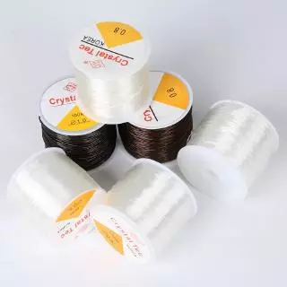 เชือกยืดใสคริสตัลสำหรับร้อยลูกปัด 0.5-1.0 มม. อุปกรณ์ DIY ทำสร้อยคอ สร้อยข้อมือ เครื่องประดับ