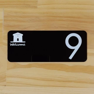ป้ายบ้านเลขที่ โมเดิร์นสไตล์ งานอะครีลิคเลเซอร์ พร้อมแกะเลเซอร์ [HOME WE:COME 01] HOME NUMBER