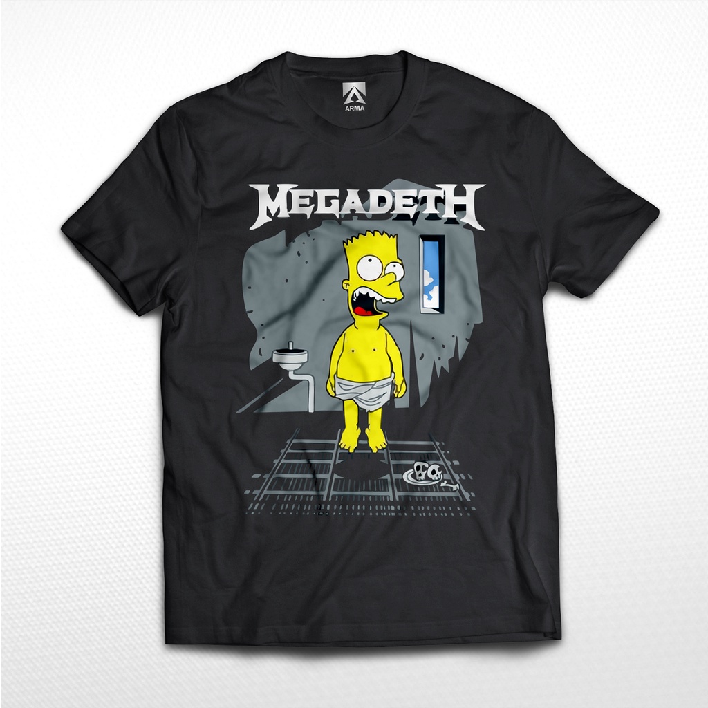 Kaos BAND MEGADETH x BART SIMPSON เสื้อยืด rock METAL เพลง distro unisex VINTAGE METAL BAND เสื้อยืด