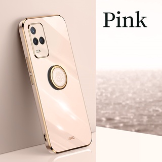 New เคส VIVO Y73 Y33T Y33s Y21T Y21s Y21 Soft TPU Anti Drop Phone Case เคสโทรศัพท with Clock Decoration Ring Stand Candy Colors Phone Cover