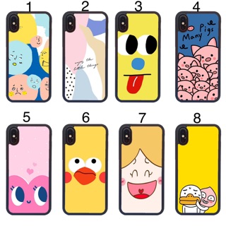 เคสสกรีนแปะหลัง (ขอบนิ่มดำ ด้านข้างมีปุ่มกันลื่น