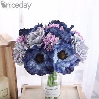 #NICEDAY-Artificial Flowers Silk Cloth + Plastic Wedding 1 Bunch Art DIY Bouquet