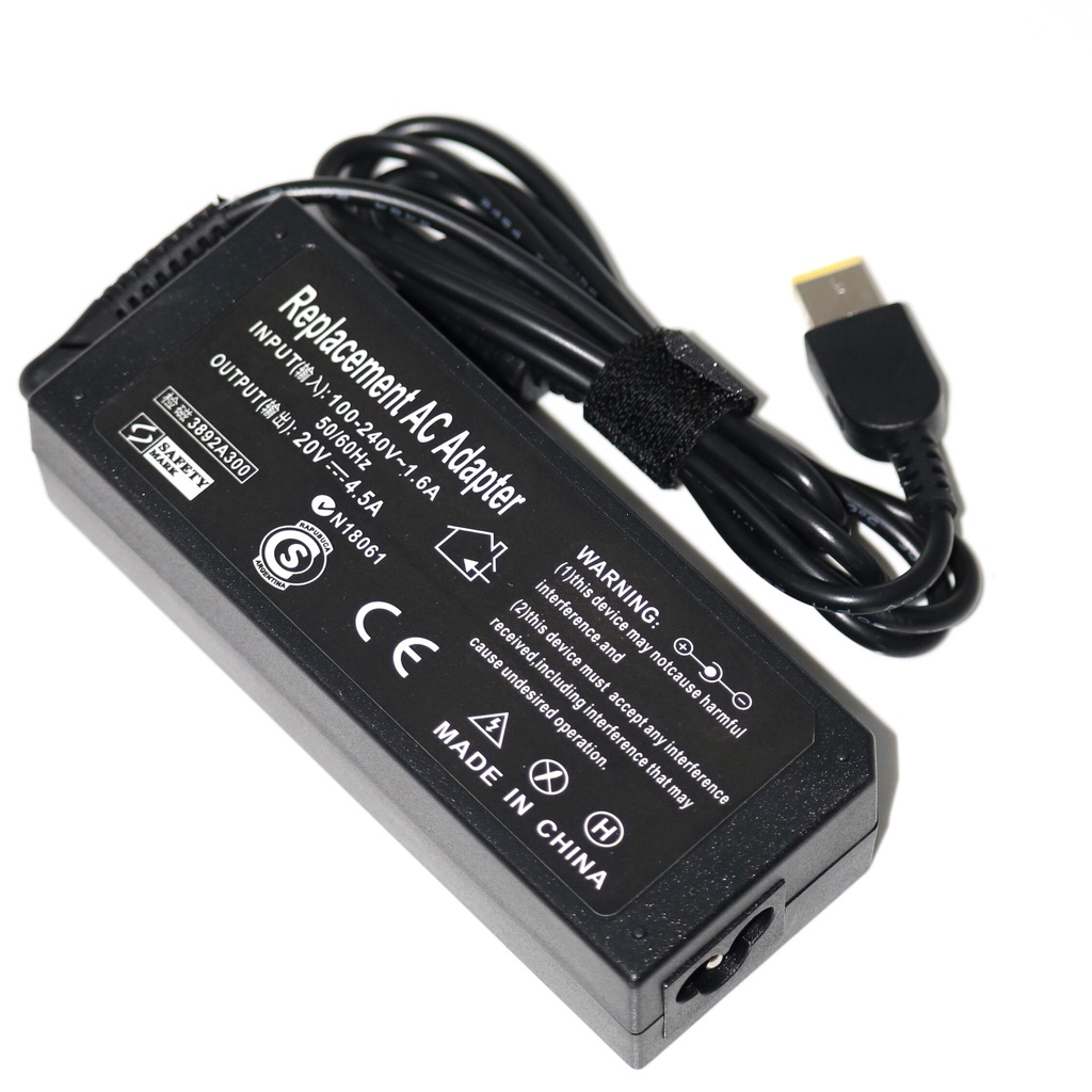 90W 20V 4.5A แล็ปท็อป AC Adapter Charger แหล่งจ่ายไฟสําหรับ Lenovo ThinkPad X1 E431 E535 T440 Z410 0