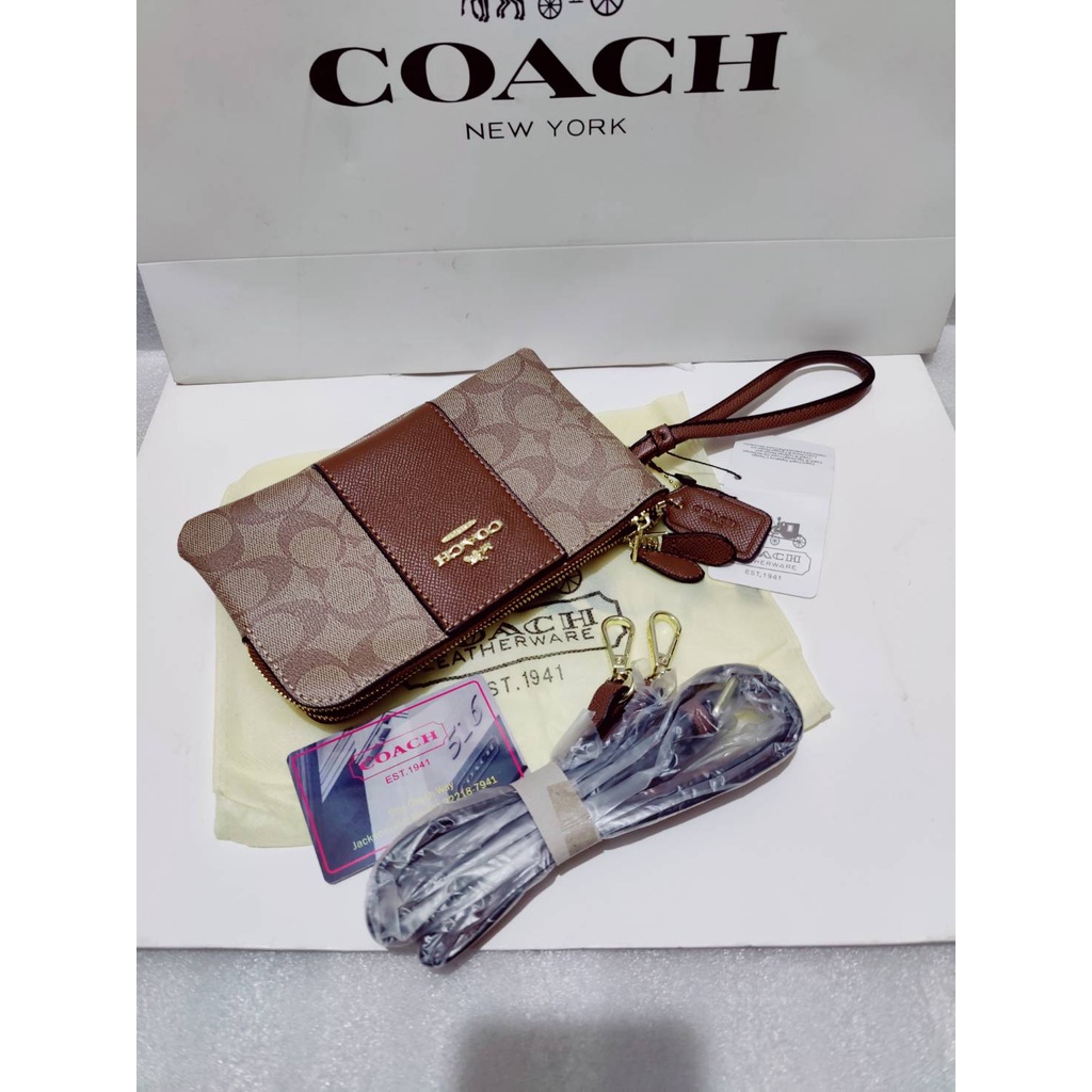 กระเป๋าคล้องมือ COACH 2ซิป กระเป๋าขนาด 7นิ้ว มาใหม่งานดี งานตรงปก  รูปถ่ายจากสินค้าจริง พร้อมส่ง